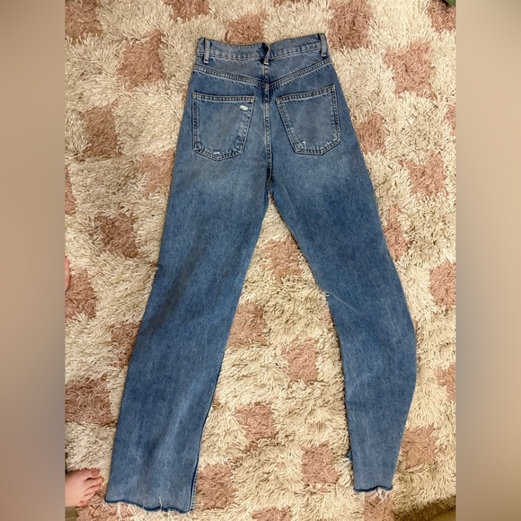 Zara The 90’s Full Length Women's Distressed Blue Jeans - Picture 4 of 6